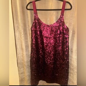 Theory Dark Red Sequin Embellished Garment